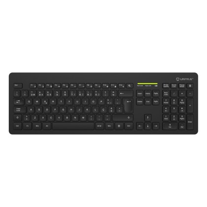 UNYKAch UK505446 tastiera Mouse incluso Ufficio RF Wireless QWERTY Portoghese Nero