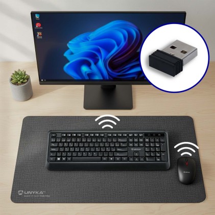 UNYKAch COMBO UK39 Wireless tastiera Mouse incluso Casa/ufficio RF Wireless QWERTY Spagnolo Nero