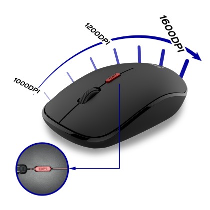 UNYKAch COMBO UK39 Wireless tastiera Mouse incluso Casa/ufficio RF Wireless QWERTY Spagnolo Nero