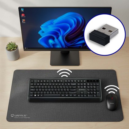 UNYKAch COMBO UK39 Wireless tastiera Mouse incluso Casa/ufficio RF Wireless QWERTY Portoghese Nero