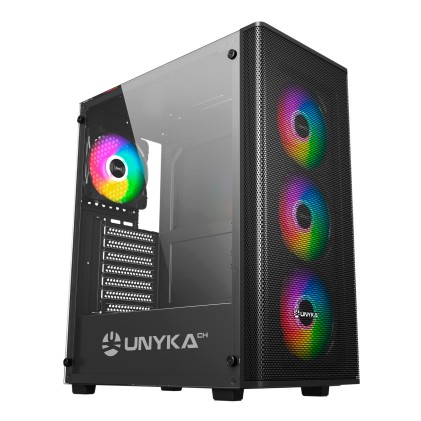 UNYKAch Gaming Mir 100 Desktop Nero, Trasparente