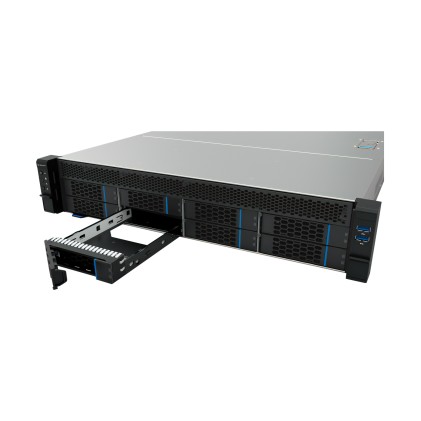 Unykach HSW4208 G3 Server rack 2U Hot Swap a 8 alloggiamenti - Dimensioni unità supportate 2,5", 3,5" - Schede madri compatibili EEB, CEB, ATX, MicroATX - USB-A 3.0, 2 Mini SAS 12 Gbps, 4 Molex - 4 ventole da 80 mm incluse