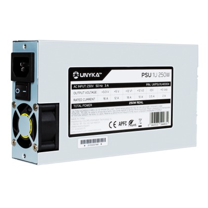 UNYKAch UKPSU1U40004 alimentatore per computer 250 W 20+4 pin ATX Flex ATX Argento