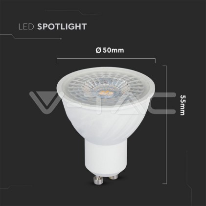 V-TAC PRO VT-247 Lampadina LED GU10 6,5W Chip Samsung - Bianco naturale 4000K - SKU 193