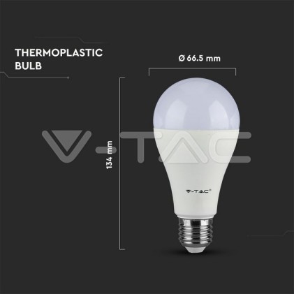 V-TAC VT-2015 Lampadina LED E27 15W Bulb A65 6400K Bianco freddo - SKU 4455