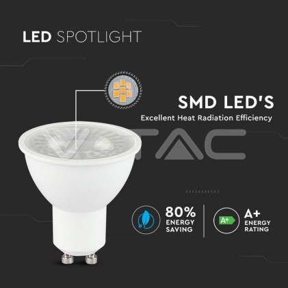 V-TAC VT-2107 Confezione 2 faretti LED GU10 6W - Bianco caldo 3000K - SKU 7303