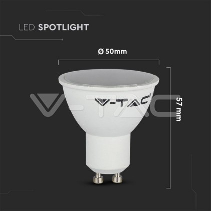 V-TAC VT-2107 Confezione 2 faretti LED GU10 6W - Bianco caldo 3000K - SKU 7303