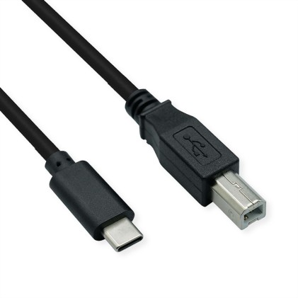 Value Cavo Per Stampante Usb2.0 Cable Type  Type C, C - B, M/M, Nero, 3M