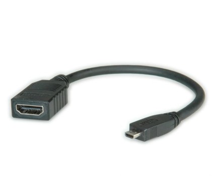 Adattatore Micro Hdmi-Hdmi 4K M/F 3840X2160 @30Hz Con Cavo 0,15Mt