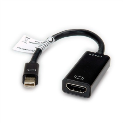 Adattatore Mini Dp-Hdmi 4K M/F 3840X2160 @30Hz Con Cavo 0,10Mt