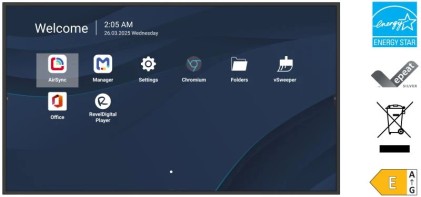 Mon 65Ds Uhd Mm Dvi Hdmi Vesa 4K 500Nit 4Gb 32Gb Andr 14 24/7