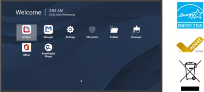 Mon 65Ds Uhd Mm Dvi Hdmi Vesa 4K 500Nit 8Gb 32Gb Andr 14 24/7 Pd65W