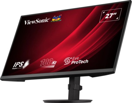 Monitor Viewsonic 27" LED IPS FullHD 100Hz - Tempo di risposta 5 ms - Altezza regolabile, girevole e inclinabile - 16:9 - VGA, HDMI, DisplayPort - VESA 100x100 - Nero