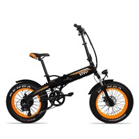 Vivobike Bicicletta Con Pedalata Assistita Fat Bike Arancio  Ruote 21" 40Km Autonomia Batteria 25Km Velocita
