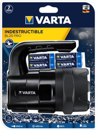 Torcia Elettrica Varta 018751101421 Indestructible Bl20 Pro Nero