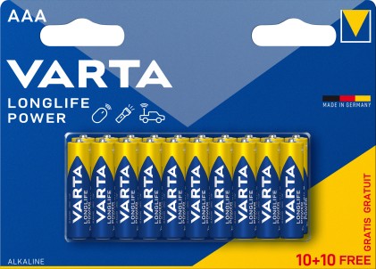 Batterie Ministilo Varta Longlife Power Aaa 10+10 Free Alk.