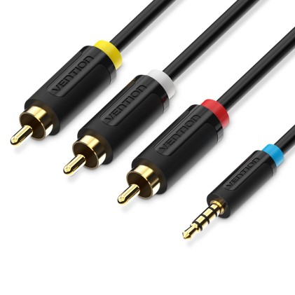Vention BCBBG cavo video composito 1,5 m 3 x RCA Nero