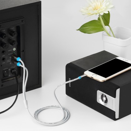 Vention BCFBF cavo audio 1 m 3.5mm 2 x RCA Alluminio, Nero