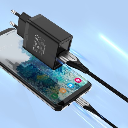 Vention FABB0-EU Caricabatterie per dispositivi mobili Smartphone, Cuffie, Tablet Nero Ricarica rapida Interno