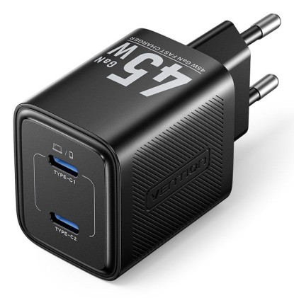 Vention FEFB0-EU Caricabatterie per dispositivi mobili Cuffie, Computer portatile, Smartphone, Orologio intelligente, Tablet Nero AC Ricarica rapida Interno
