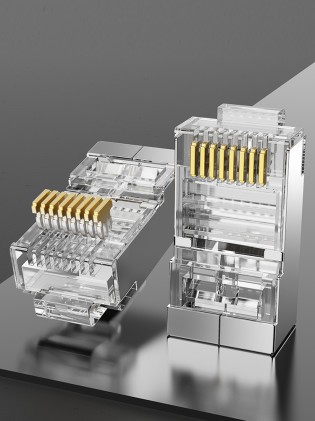 Vention IDCR0-100 cavo di collegamento RJ-45 Argento, Trasparente