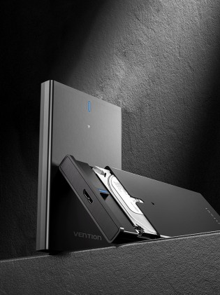 Vention KPAB0 contenitore di unità di archiviazione Custodia per Disco Rigido (HDD) Nero 2.5"