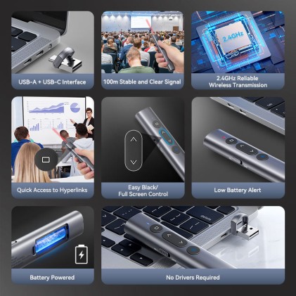 Vention KQIH0 puntatore wireless Grigio