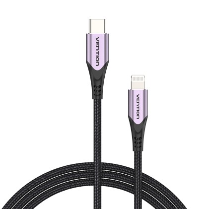 Vention TACVF cavo per cellulare Nero, Viola 1 m USB C Lightning