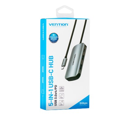 Vention TNBHB hub di interfaccia USB tipo-C 5000 Mbit/s Grigio