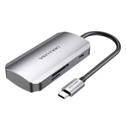 Vention TNHHB hub di interfaccia USB tipo-C 5000 Mbit/s Grigio