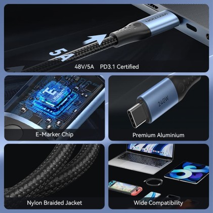 Vention TREBD cavo USB USB 2.0 Grigio, Blu