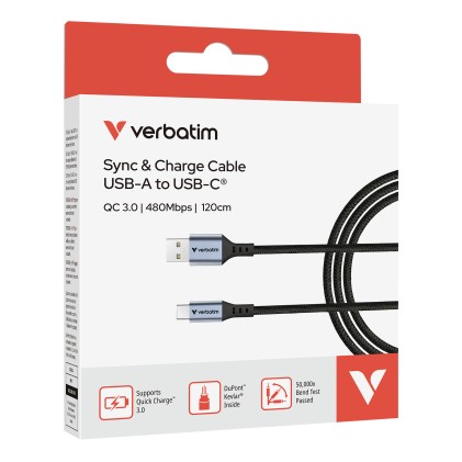 Verbatim Cavo Sync  Charge Usb-A To Usb-C 18W 120 Cm