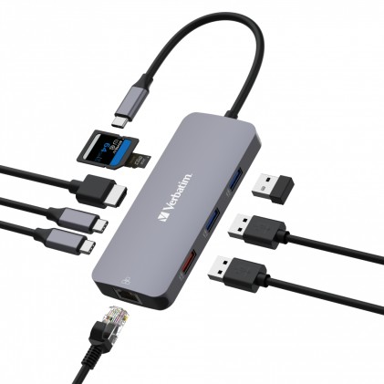 Verbatim Usb C Pro Multiporte Hub 9 In 1 Hdmi 4K