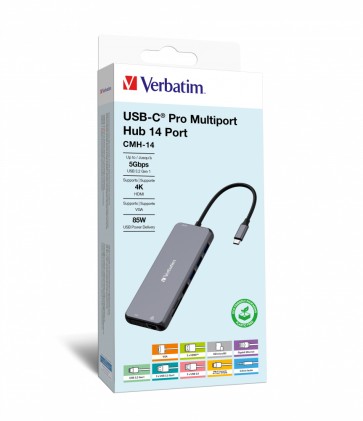 Verbatim Usb-C Pro Multiporte Hub 14 Porte
