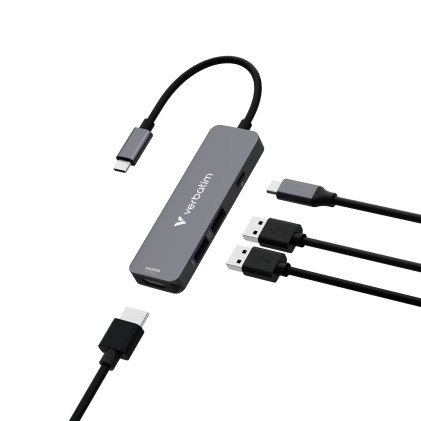 Verbatim 32155 hub di interfaccia USB 3.2 Gen 1 (3.1 Gen 1) Type-C 5000 Mbit/s Grigio