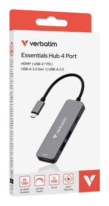 Verbatim 32155 hub di interfaccia USB 3.2 Gen 1 (3.1 Gen 1) Type-C 5000 Mbit/s Grigio