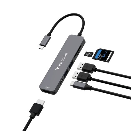 Verbatim 32156 hub di interfaccia USB 3.2 Gen 1 (3.1 Gen 1) Type-C 5000 Mbit/s Grigio