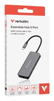 Verbatim 32157 hub di interfaccia USB 3.2 Gen 1 (3.1 Gen 1) Type-C 5000 Mbit/s Grigio