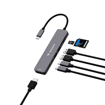 Verbatim 32158 hub di interfaccia USB 3.2 Gen 1 (3.1 Gen 1) Type-C 5000 Mbit/s Grigio