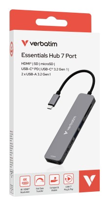 Verbatim 32158 hub di interfaccia USB 3.2 Gen 1 (3.1 Gen 1) Type-C 5000 Mbit/s Grigio