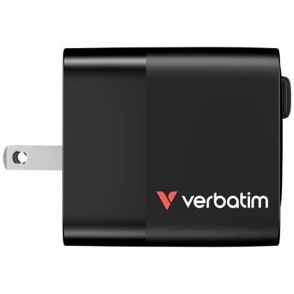 Verbatim Alimentatore Gan Charger Da Muro 65W 2 Porte Con Cavo Incorporato