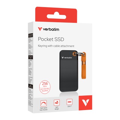 Verbatim Pocket SSD 256 GB USB tipo-C 3.2 Gen 2 (3.1 Gen 2) Nero, Arancione