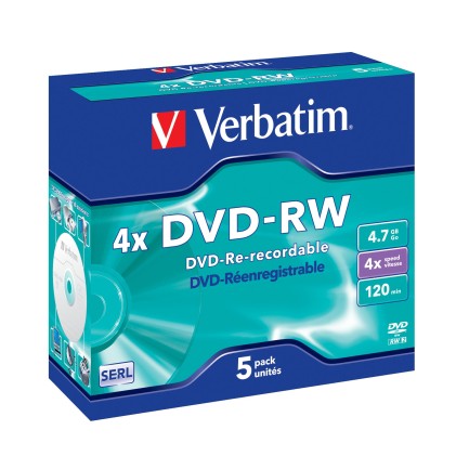 DVD-RW Verbatim 4,7GB 5pcs Jew DL-Plus 4x