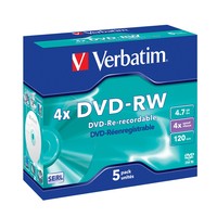 DVD-RW Verbatim 4,7GB 5pcs Jew DL-Plus 4x