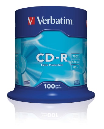 VERBATIM CD-R 80 min. / 700 MB 52x 100-pack spindle DataLife extra protection surface