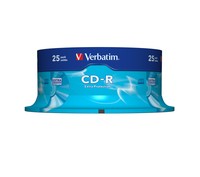 CD-R Verbatim 700MB 25pcs Pack 52x Spindel extra protect retail