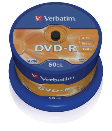 Verbatim Dvd-R Azo 4.7Gb 16X Matt Silver Surface Pack Da 50