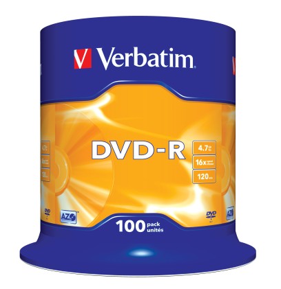 Verbatim Dvd-R Azo 4.7Gb 16X Matt Silver Surface (100 Pack)