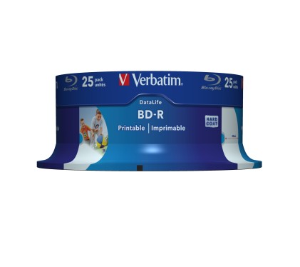 VERBATIM 25x BD-R 25GB Single Layer Datalife HTL 6x Wide printable no ID