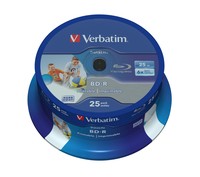 VERBATIM 25x BD-R 25GB Single Layer Datalife HTL 6x Wide printable no ID